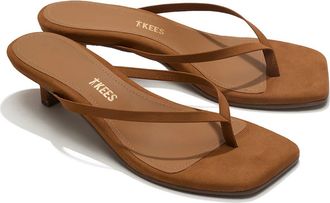 Tkees Julia Kitten Heel Flip Flop in Camel Suede at Nordstrom, Size 11