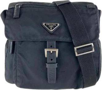 Prada Pre-owned Tessuto Nylon Schoudertas - Heren - Vintage Schoudertas - Zwart - ONE Size - Nylon - Vintage