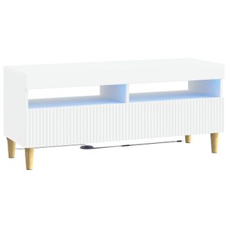 vidaXL Mueble De Tv Led Blanco Madera De Ingenier&iacute;a Vidaxl