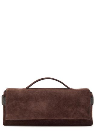 Brunello Cucinelli Suede top Handle bag - Chocolate - One Size
