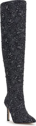 Jessica Simpson Earon Pointed Toe Over the Knee Boot in Midnight/white at Nordstrom, Size 7.5