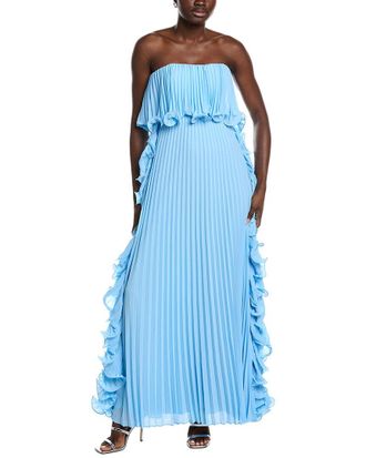 Badgley Mischka Octo Ruffle Pleated Gown