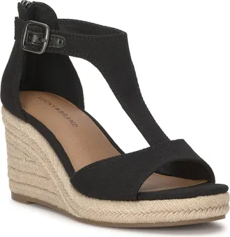Lucky Brand Cyleste Platform Wedge Espadrille in Black at Nordstrom, Size 7.5