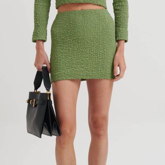 Nanushka Lyle Mini Skirt In Matcha