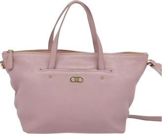 Ferragamo Gancini Pink Leather Tote Bag (Pre-Owned)