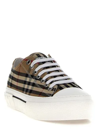 Burberry Check-Print Canvas Sneaker - Beige