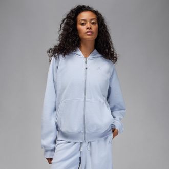 Nike Jordan Womens Jordan Flight Fleece Full-Zip Hoodie in Grey | HV0322-057