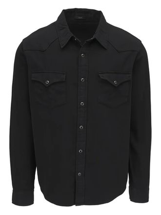 AG - Adriano Goldschmied flap-pocket western shirt - men - Cotton - L - Black