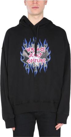 Versace Jeans Couture Hood With Drawstring Rock - Heren - Hoodies - Zwart - S - Hoodies & sweatvesten