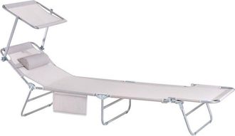 SoBuy SoBuy Set of 2 Chair Sun Lounger with Adjustable Sun Shade and Backrest,OGS48-MIx2