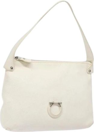 Ferragamo Pre-owned Shoulder Bag - Dames - Vintage Schoudertas - Wit - ONE Size - Leer - Vintage
