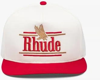 Rhude UnisexS Ivory Red Structured Baseball Cap