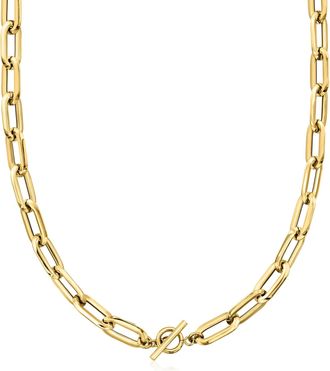 Ross-Simons Italian 14kt Yellow Gold Paper Clip Link Necklace