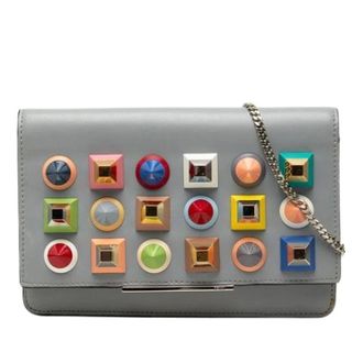 Fendi Pre-owned Vintage Schoudertas - Dames - Pre-owned - Grijs - Maat: ONE Size Leer