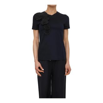 Max Mara T-Shirt 100% Katoen - Dames - T-shirts - Blauw - L - Katoen - Tops