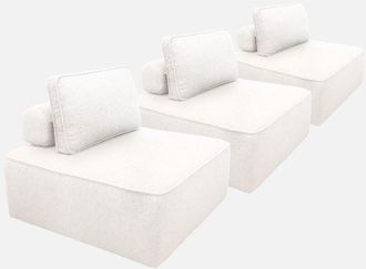 Sweeek Sof&aacute; Modular En Tejido Borreguito, 3 Plazas