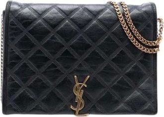 Saint Laurent Pre-owned Shoulder Bags, female, Black, Size: ONE SIZE Pre-owned Leather shoulder-bags