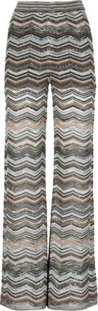 Missoni Wide-Leg Viscose Pants with All-Over Multicolor Lurex Pattern