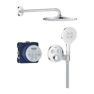 GROHE Ensemble De Douche Encastr&eacute; - Tous Les Types De Jets - Mitigeur Thermostatique - Grohe - 34877000 - Gris
