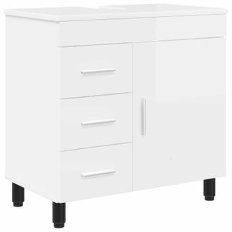vidaXL Unidad De Tocador De Ba&ntilde;o Blanco Brillante 60 X 35 X 60 Cm Vidaxl