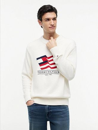 Tommy Hilfiger Intarsia Flag Relaxed Crew Neck Jumper