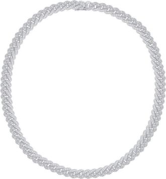 Grown Brilliance 15 Ctw Lab Grown Diamond Mens Cuban Curb Chain, 17.50 Inches, G Color VS Clarity, Gift Box Included
