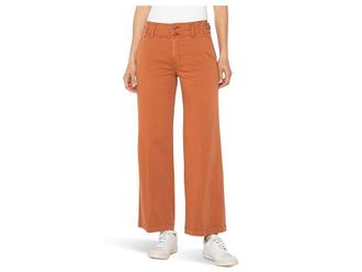 Liverpool L.A. High-Rise Cinch Waist Wide Leg Pants Womens Clothing Ginger Spice : 10 28, Cotton/Rayon/Spandex