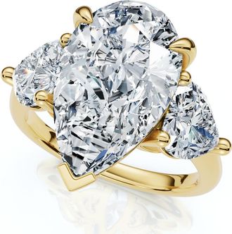 Pompeii3 5 1/2Ct Pear & Heart Certified Diamond Engagement Ring 14k Gold or Pt Lab Grown