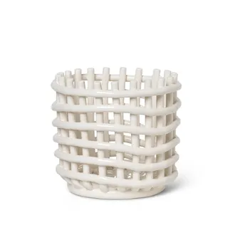 Ferm Living Keramik Korb, klein, off-white