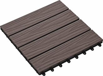 vidaXL Tile De Decking Dise&ntilde;o 3d 11 Uds. Marr&oacute;n Oscuro 30 X 30 Cm Wpc Vidaxl