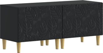vidaXL Mueble De Tv Negro Madera De Ingenier&iacute;a Vidaxl
