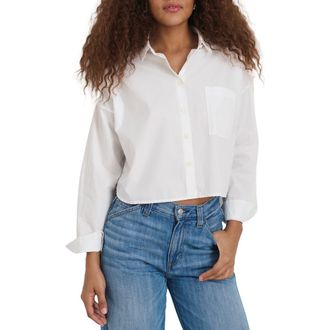 Alex Mill Cropped Button Front Shirt in White at Nordstrom Rack, Size X-Large
