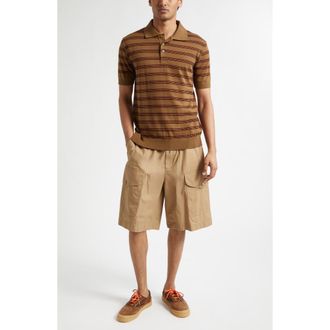 Moncler Cotton Poplin Cargo Shorts in Cocoa Creme at Nordstrom, Size 36 Us