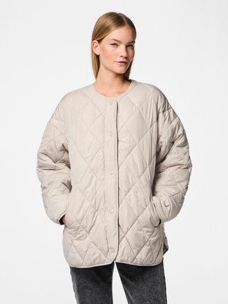 Pieces Steppjacke PIECES PCSTELLA QUILTED JACKET NOOS BC, Damen, Gr. XL, silber gray, Steppware, Obermaterial: 100% Polyester, unifarben, gerade Po-bedeckend