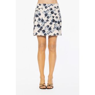Alexia Admor Aziel Floral Skirt in Ivory Watercolor at Nordstrom, Size 12