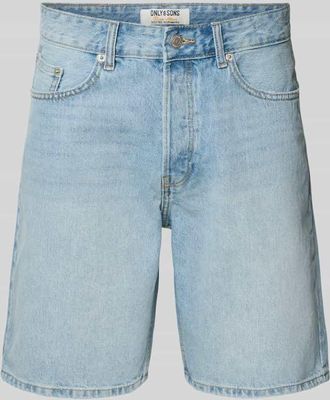 Only & Sons Straight Leg Jeansshorts aus reiner Baumwolle Modell EDGE in Hellblau, Gr&ouml;&szlig;e XXL