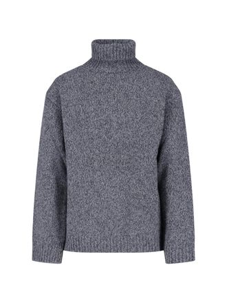 Our Legacy Grey Wool High Collar Pullover Sweater