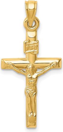 Diamond2Deal 14k Yellow Gold Hollow Crucifix Pendant