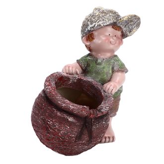 OEM Adorno Para Maceta Con Forma De Ni&ntilde;o De Dibujos Animados, Figura Texturizada, Exquisita Y Realista, Resistente Al Agua, Para Decoraci&oacute;n De Jard&iacute;n, C&eacute;s