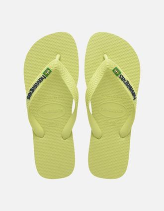 Havaianas Womens Havaianas Womens Brasil Logo Flip Flops - Yellow - Size: 4/4.5/5