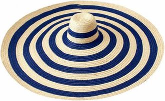 Brunna.Co The Solana Oversized Striped Straw Hat in Blue at Nordstrom, Size Medium
