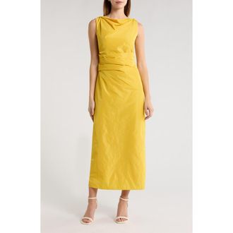 Staud Callie Ruched Midi Dress in Sunshine at Nordstrom, Size 10