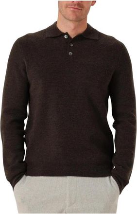 Profuomo Polo LS Snow - Heren - Ronde hals truien - Bruin - XL - Truien & Vesten