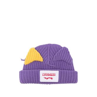 Charles Jeffrey Loverboy LOVERBOY by Charles Jeffrey, Beanies, female, Purple, Size: ONE SIZE Ribbed Logo-Patch Beanie