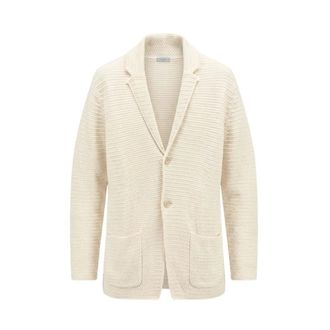 Malo Giacca Cardigan in Maglia - - Knitwear - Uomo - Bianco - L