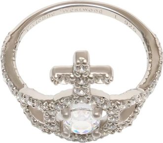 Vivienne Westwood Olympia Ring - unisex - Ringen - Grijs - XS - Leer - Accessoires