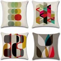 OEM Fundas De Coj&iacute;n De 4 Piezas, 45 X 45 Cm, Fundas De Almohada Cuadradas Decorativas, Fundas Para Cojines De Sof&aacute;, Estampado Geom&eacute;trico Colorido, Decorac