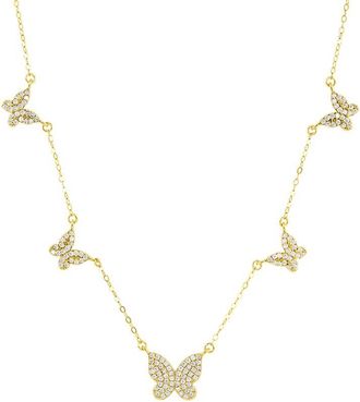 Savvy Cie Jewels Silver Cz Station Necklace