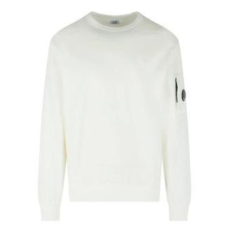 C.P. Company Sweatshirts, male, White, Size: XL Fleece Crewneck