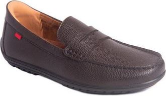 Marc Joseph New York John Street Hands Free Technology Leather Penny Loafer in Mocha Grainy Leather at Nordstrom, Size 14